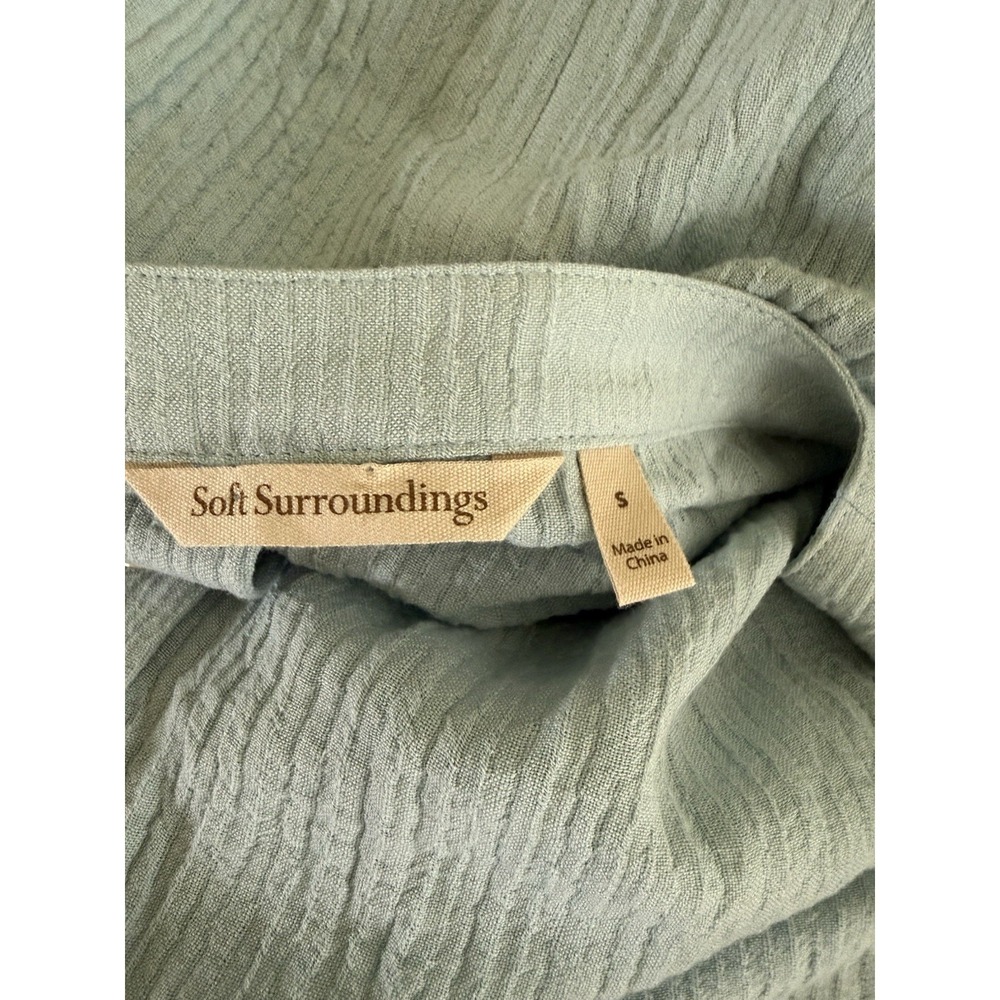 Soft Surroundings Tunic Top Womens Small Blue‎ Ramie Rayon Button Front Boho - Picture 5 of 8